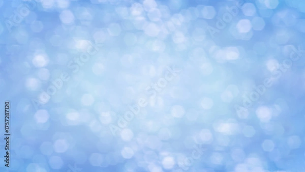 Fototapeta Abstract image of blue softy bokeh for greeting card or new year party background. 16:9 format.