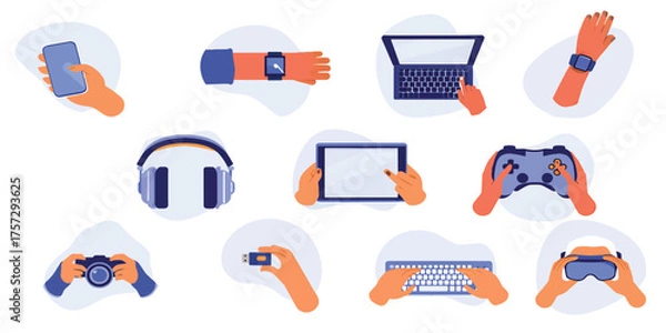 Fototapeta Collection of Technology and Gadget Icons Digital Devices and Tools