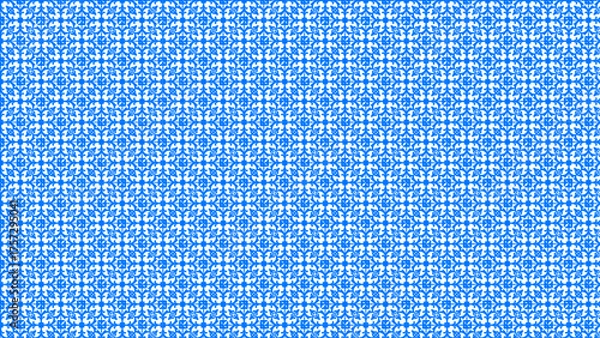 Fototapeta Seamless Geometric Pattern with White Shapes on Blue Background