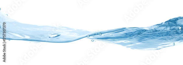Fototapeta Water wave, isolated on transparent background close-up, clean drinking water concept