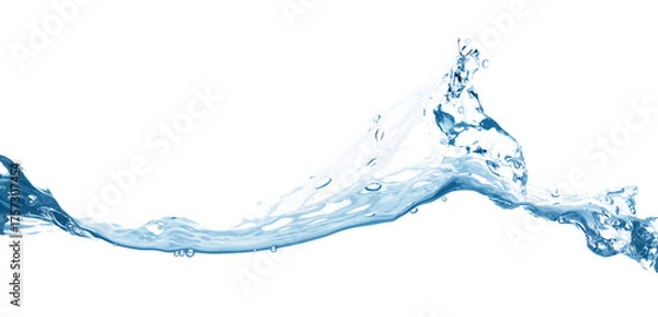 Fototapeta Water wave, isolated on transparent background close-up, clean drinking water concept