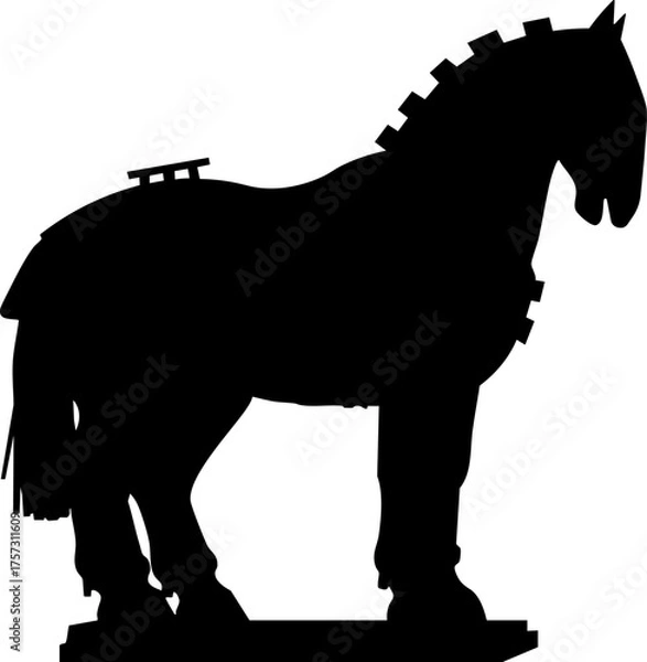 Fototapeta Legendary Trojan Horse Silhouette Symbol of Ancient Deception and Strategy