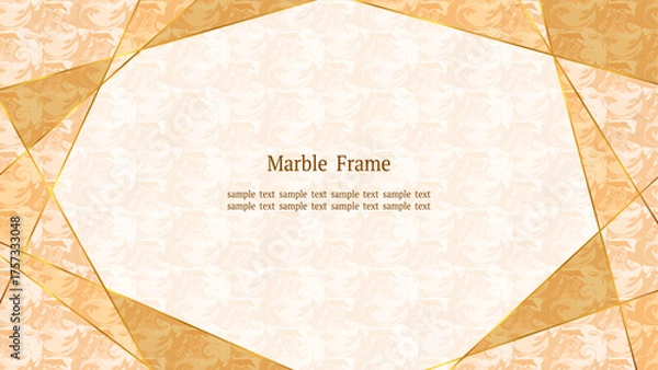 Fototapeta ナチュラルマーブルフレーム（ウォームブラウン）