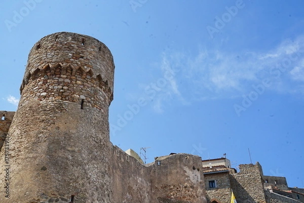 Fototapeta Aldobrandesca fortress in Giglio Castello, Tuscan Archipelago, Italy
