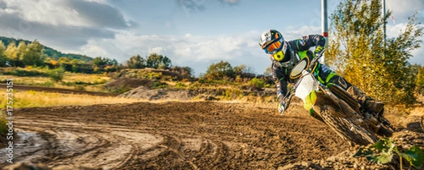 Fototapeta Extreme Motocross MX Rider jazdy na polnych torach