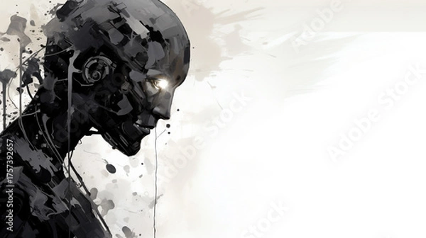 Fototapeta a breathtaking portrayal of humanity reborn through machine perfection