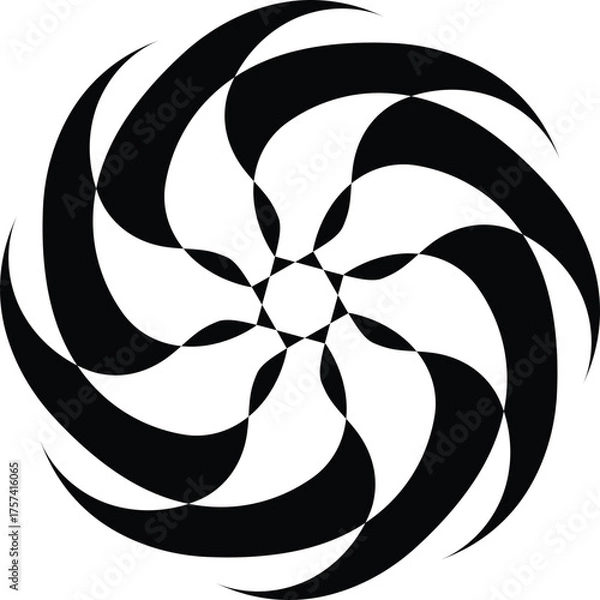 Fototapeta  a black and white geometric pattern that resembles a mandala or a mosaic. It is a type of decorative design often used in art and various crafts. 