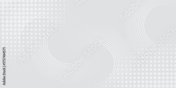 Obraz Abstract white glowing geometric lines on gray background. Modern shiny blue circle lines pattern. Futuristic technology concept. Suit for cover, poster,