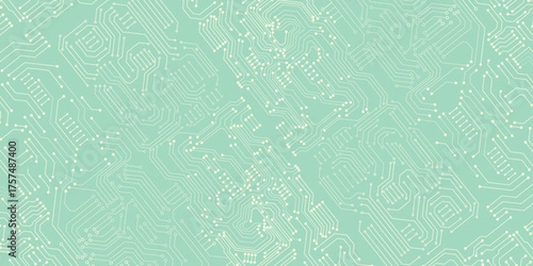 Fototapeta Circuit board light blue and white vector background