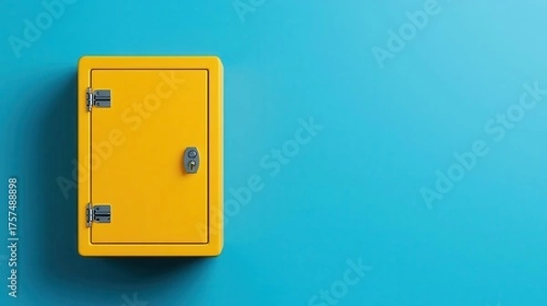 Fototapeta Minimalist safe filled with diversified symbols, modern investment portfolio