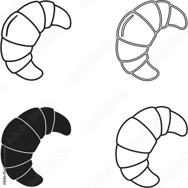 Obraz croissant vector illustration