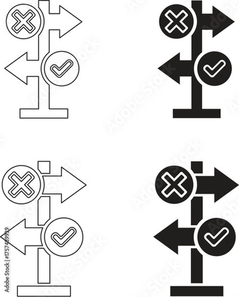 Obraz direction glyph vector illustration