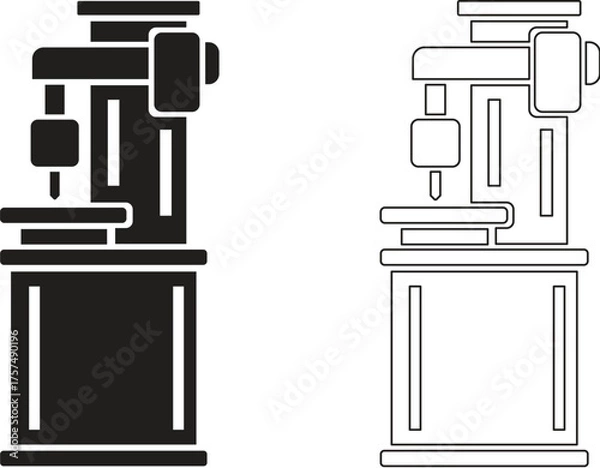 Obraz milling machine metalwork vector illustration