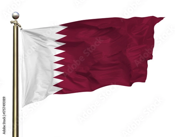 Fototapeta Transparent Background Cutout Isolated Qatar White And Purple National Flag