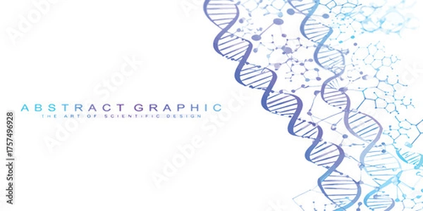 Fototapeta Abstract Molecular Structure of DNA Double Helix