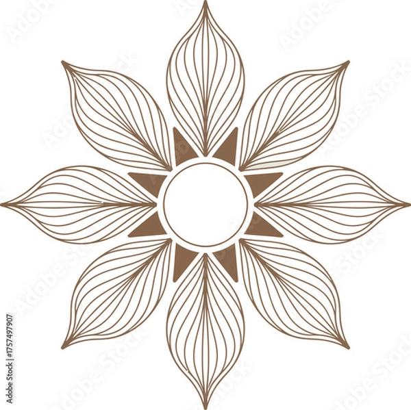 Fototapeta Intricate floral mandala design with delicate petals and central circular opening