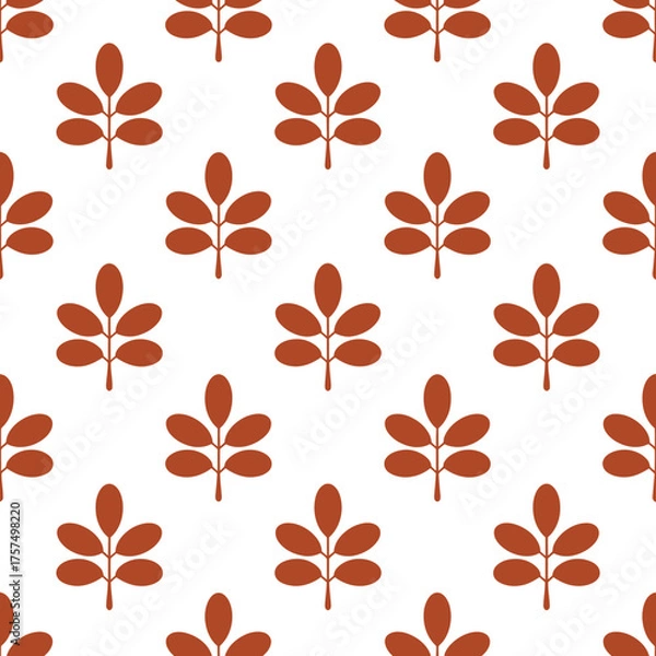 Fototapeta Seamless pattern of autumn leaves repeating floral design nature motif