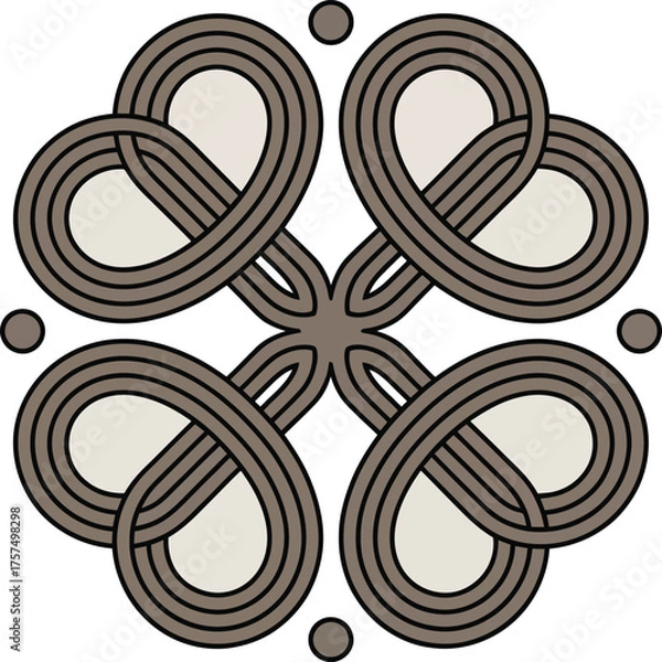 Fototapeta Intricate celtic knot design with abstract floral and decorative geometric symmetry elements