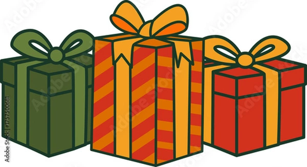 Obraz gift box retro vintage illustration design