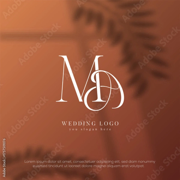 Fototapeta MA initial wedding monogram template logo