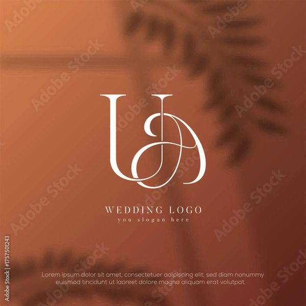 Fototapeta UA initial wedding monogram template logo