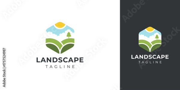Fototapeta Landscape Logo with Creative Concept Idea Vector Design