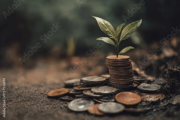 Obraz plant and coins
