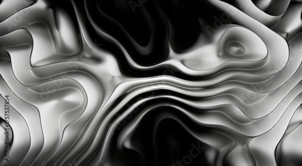 Obraz Liquid Metal Waves 8K Abstract Background