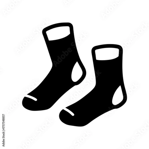Obraz Stylized black and white image of two socks with a minimalist design