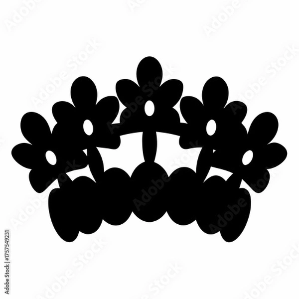 Obraz Stylized Floral Arrangement in Black and White Simplistic Botanical Illustration