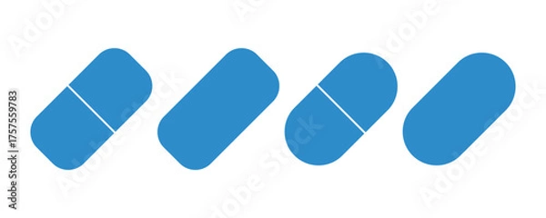 Fototapeta Set of medicine capsule and pill, vector illustration.