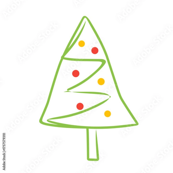 Obraz Handdrawn Christmas Pine