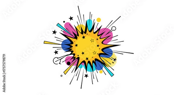 Obraz Explosion Comic Book Style Graphic Element.
