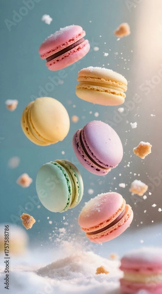 Obraz Flying Macarons Composition