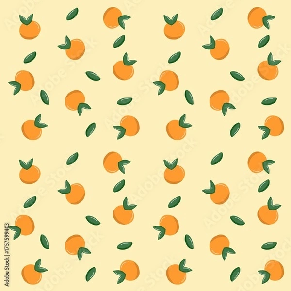 Obraz Seamless pattern design of oranges on a beige background