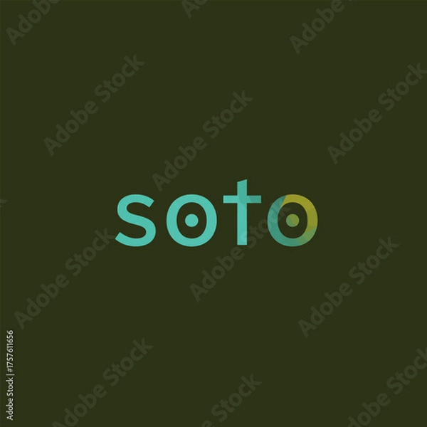 Fototapeta Soto logo design with a minimalist approach, featuring unique circular elements within the letters