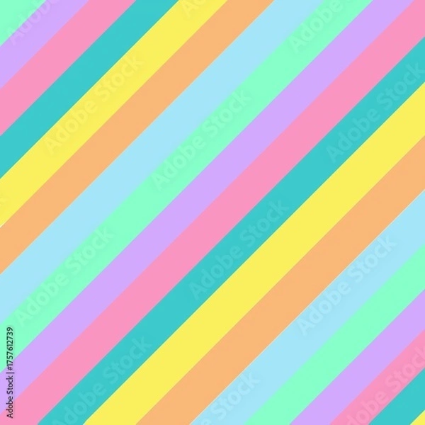 Obraz Cute seamless vector pattern with pastel colors diagonal  stripes background