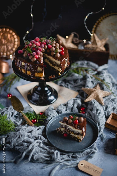 Fototapeta christmas cheesecake