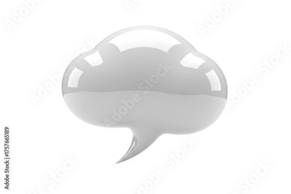 Obraz Glossy White Speech Bubble Icon
