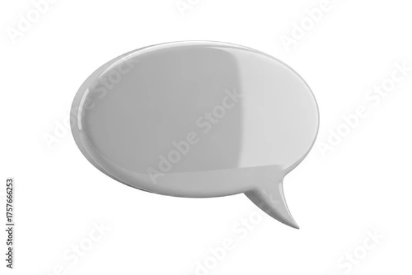 Obraz Glossy White Speech Bubble Icon