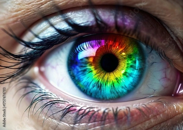 Fototapeta Transparent close-up image of 073.jpg with colored eyes