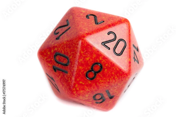 Fototapeta Big Orange Marble D20 Die