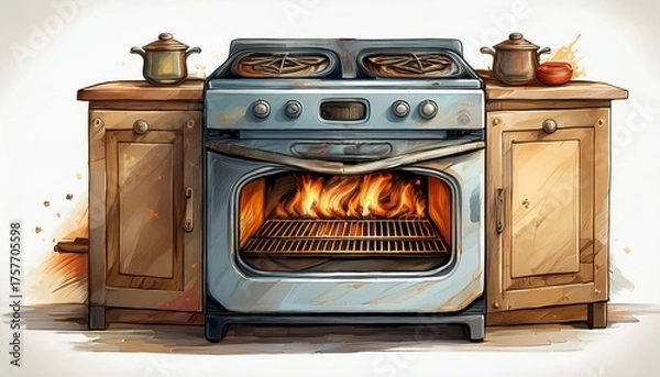 Fototapeta oven isolated on white created with generative ai