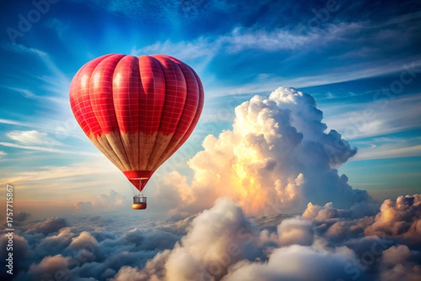 Obraz Colorful hot air balloons fly high in the blue sky, offering an adventure and a feeling of freedom