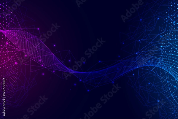 Obraz abstract blue technology  background with lines