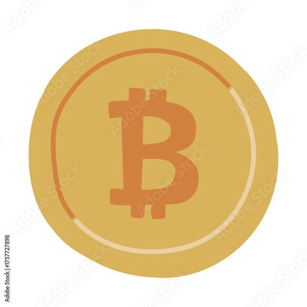 Fototapeta 金色のビットコインが描かれた仮想通貨のイラスト