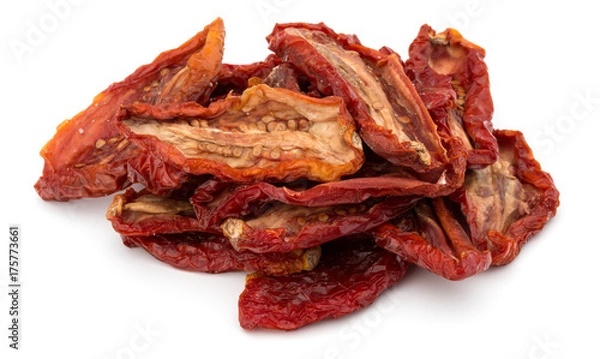 Obraz Dried tomatoes isolated on white background cutout