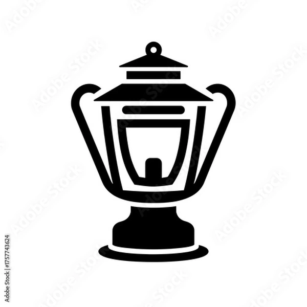 Fototapeta Vector icon of a lantern isolated on transparent background