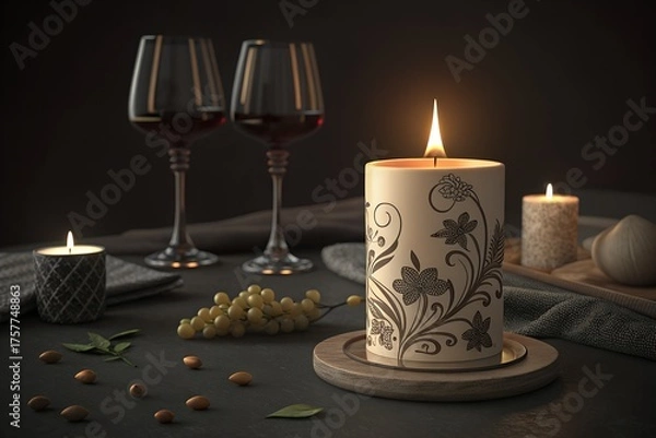 Obraz premium candle for use on the dining table