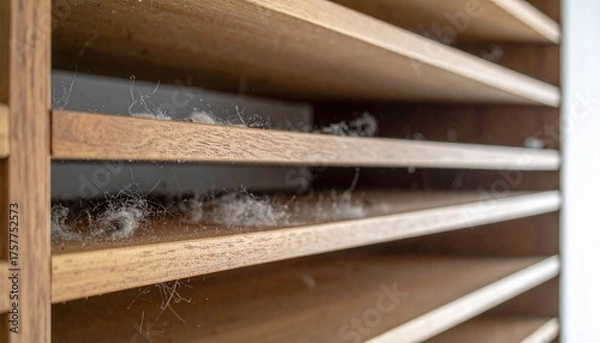 Fototapeta Macro photo of dust on shelves, close up, zoom